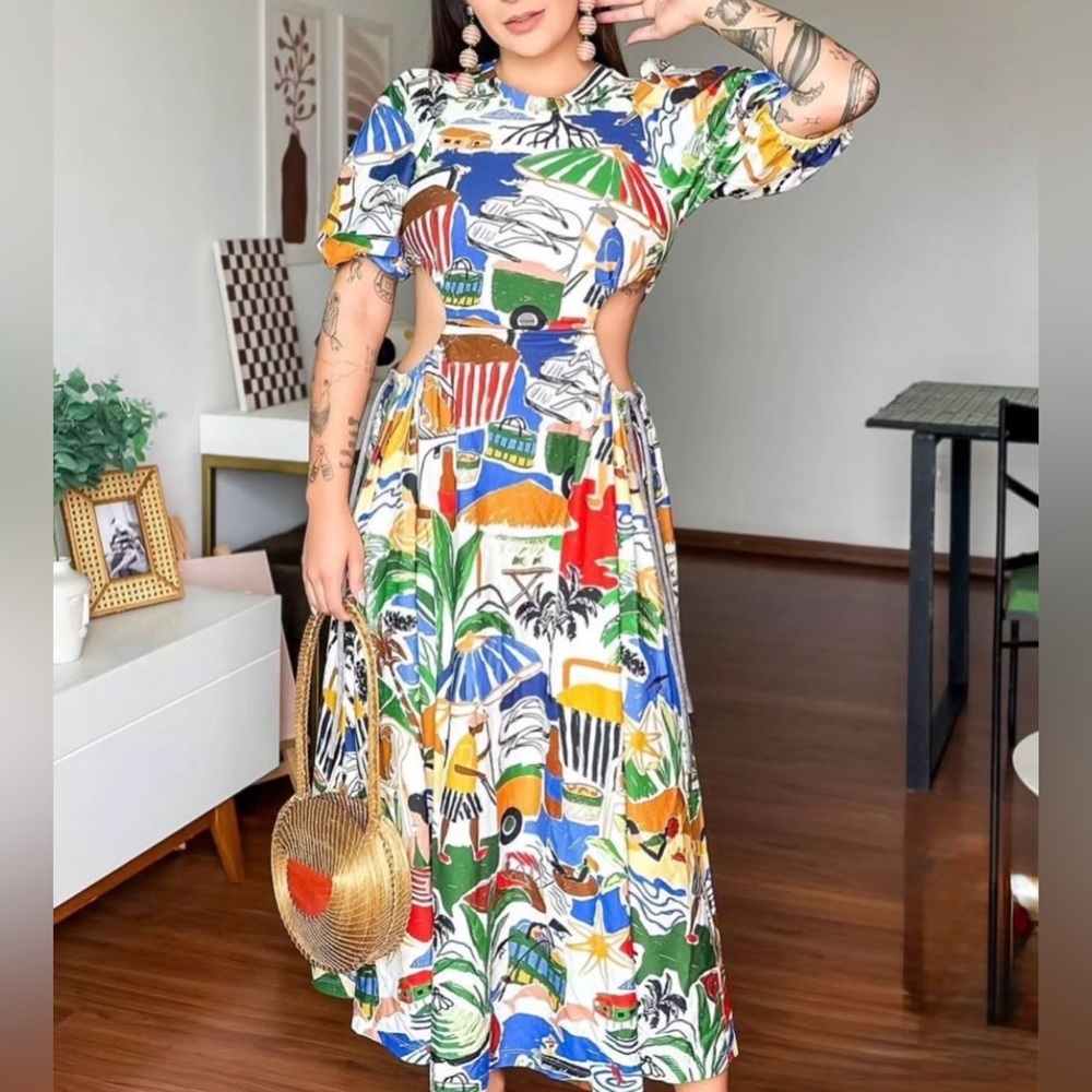 FARM Rio Multicolor Long Dress Size M